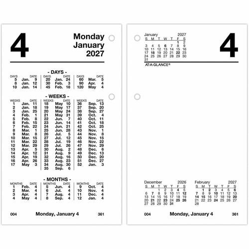 AT-A-GLANCE At-a-glance AAGS17050 Daily Financial Desk Calendar Refill