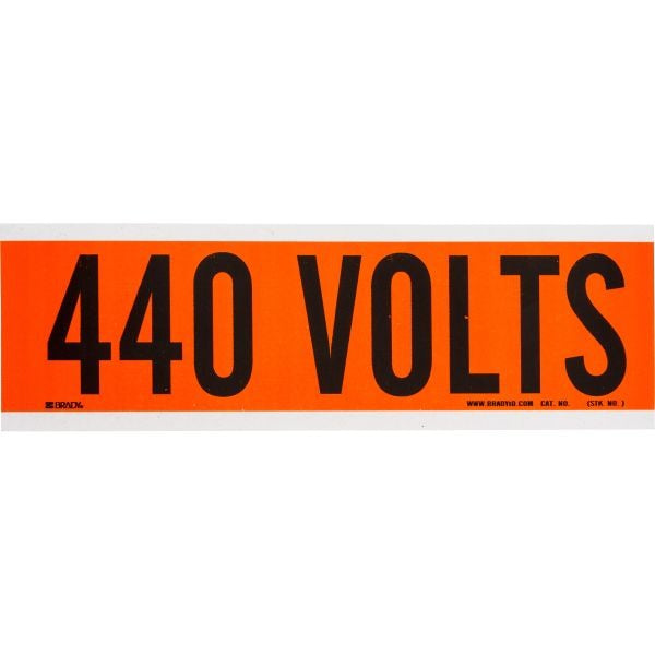 BRADY Brady 44113 Voltage Card 440 Volts (9 in x 2-1/4 in / 1 per card)