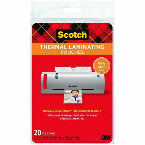 3M 3M MMMTP590020 Thermal Laminating Pouches 4x6 20 Pack