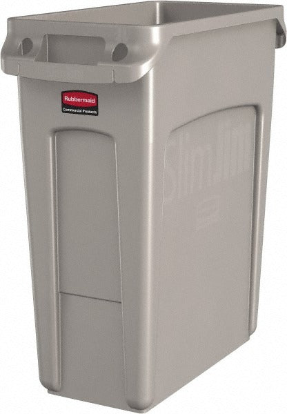 RUBBERMAID Rubbermaid 1971259 Slim Jim 16 Gal Rectangular Trash Can Beige