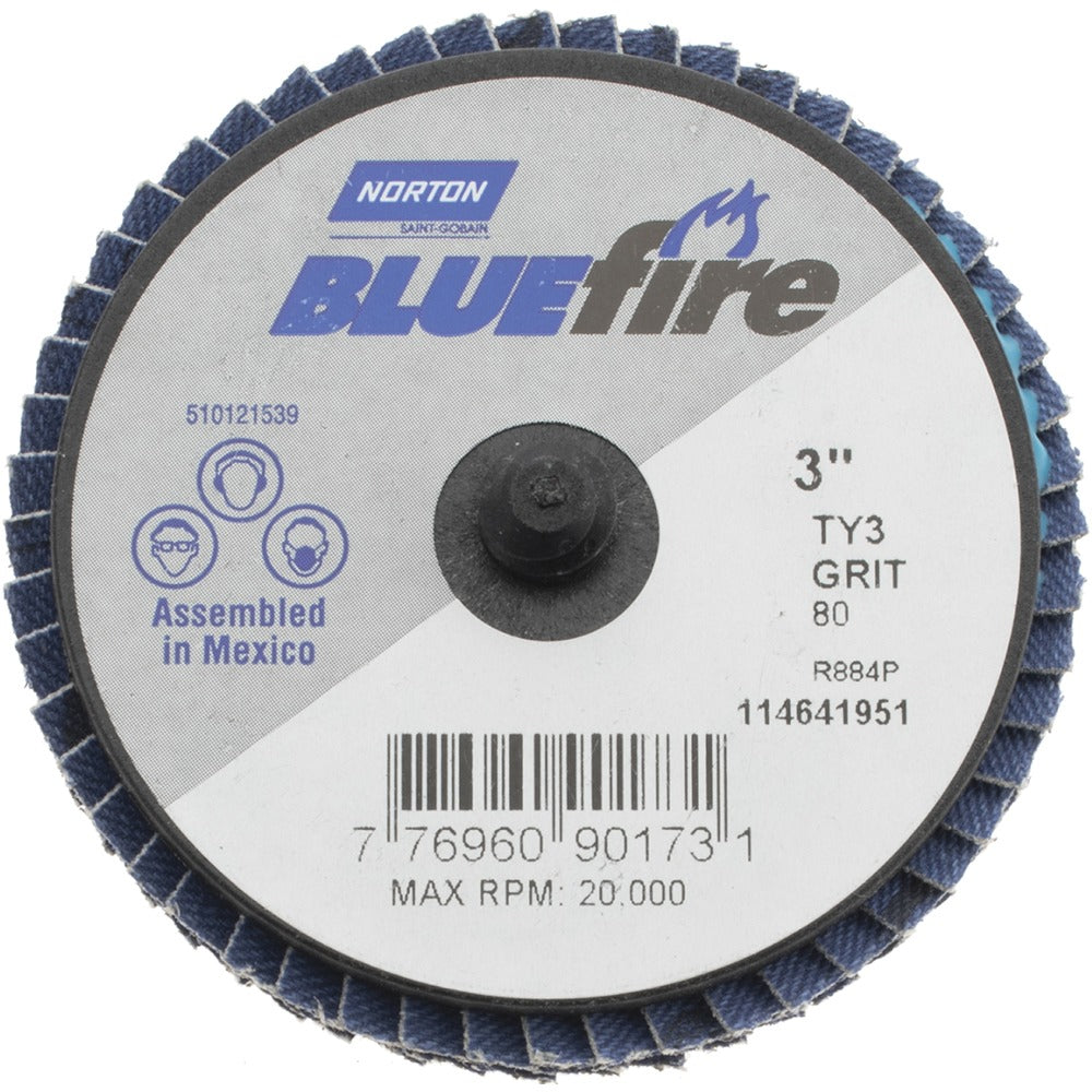 NORTON Norton 77696090173 Flap Disc 80 Grit Type 27 3 Inch