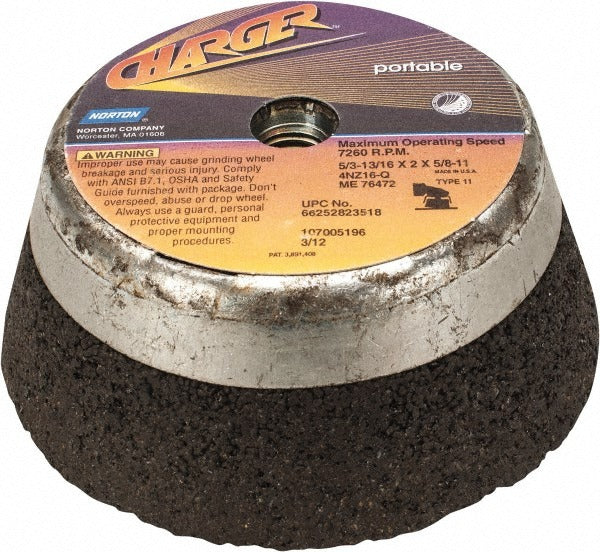 NORTON Norton 66253146920 Type 11 Grinding Wheel 5in 16 Grit