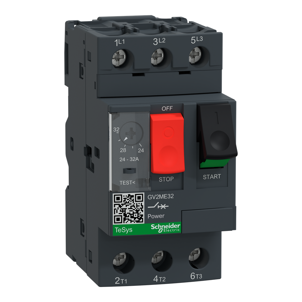 Schneider Electric GV2ME32 Manual Motor Starter 24 to 32A 3 Pole Screw Clamp Terminals