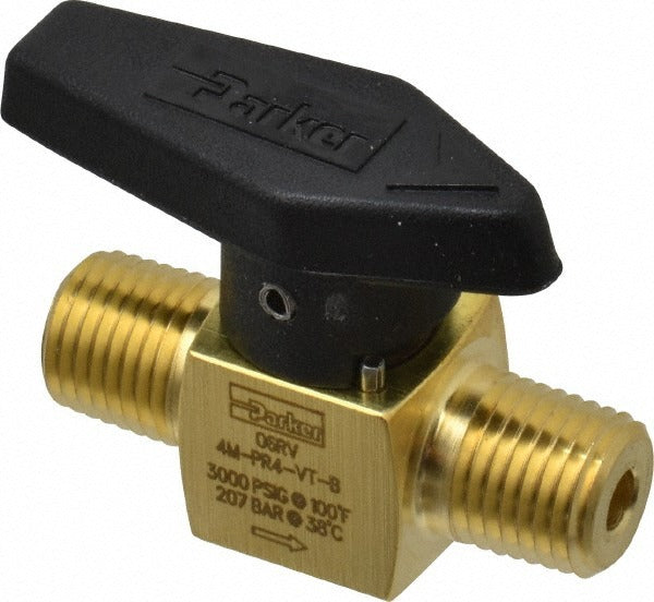 PARKER Parker 4M-PR4-VT-B Plug Valve 3000 Psi 1/4 Inch Brass Mnpt