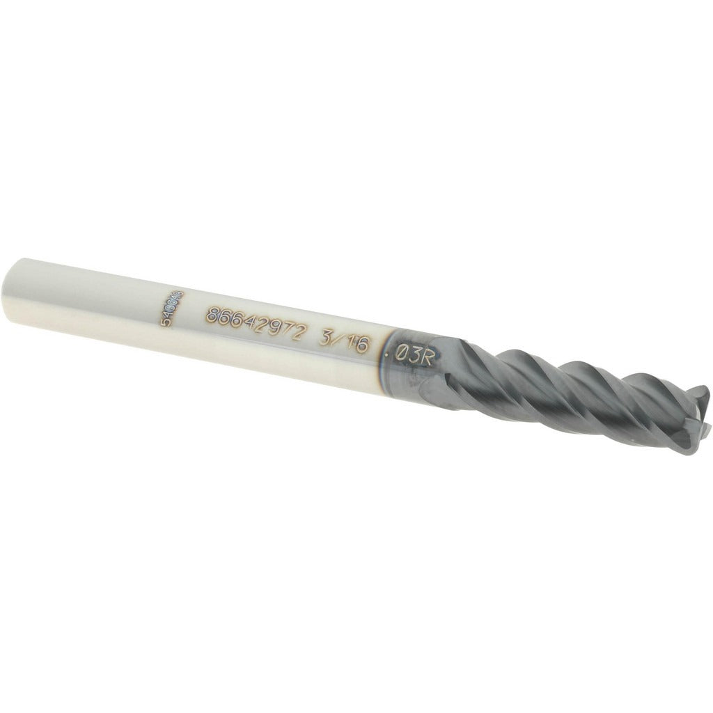 ACCUPRO Accupro 12182430 Corner Radius End Mill 3/16 in 4 Flute