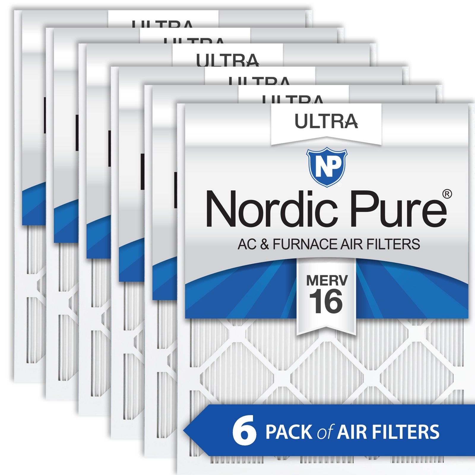 NORDIC PURE Nordic Pure 18x20x1M16-6 Merv 16 Air Filter 6-pack
