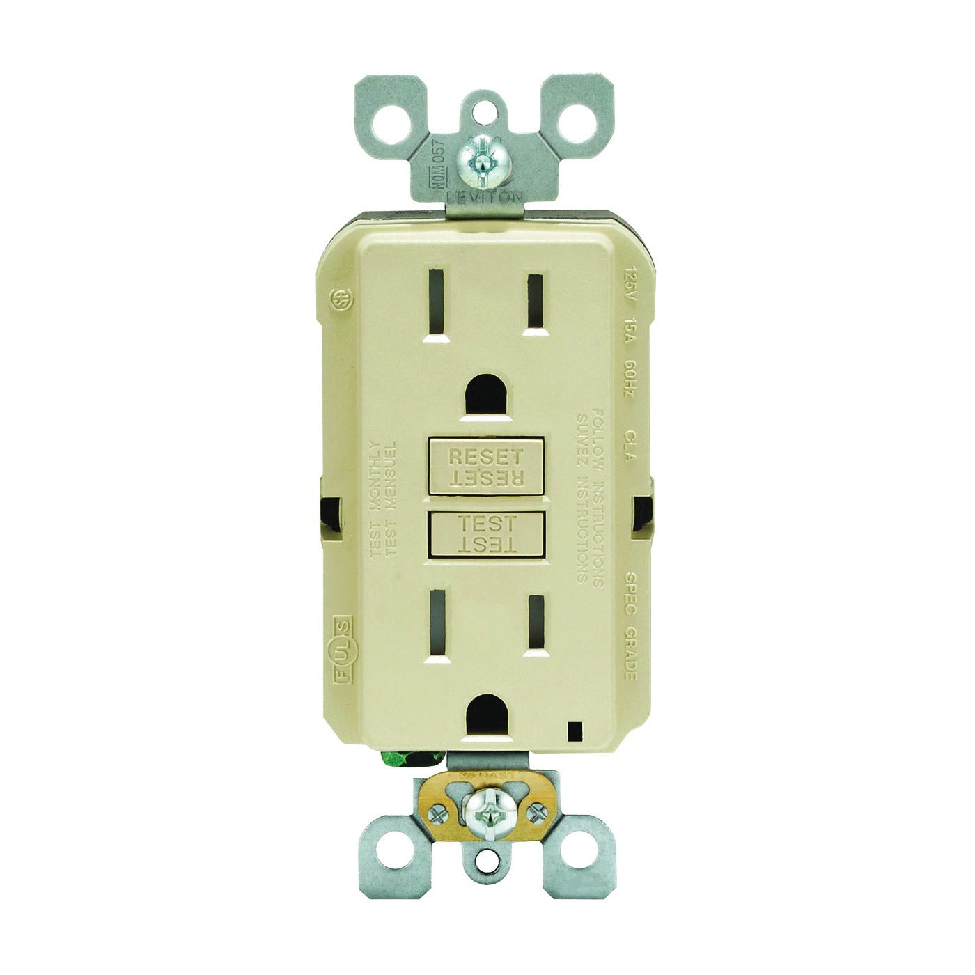 LEVITON Leviton GFTR1-0KI GFCI Outlet ST 15A (1 pk) R91-GFTR1-0KI