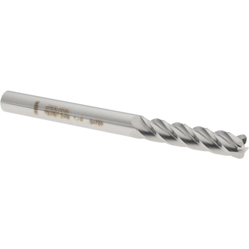 ACCUPRO Accupro 12183002 Corner Radius End Mill 1/4 in 4 Flute
