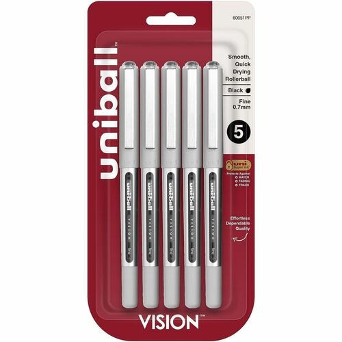 UNI-BALL Uni-ball UBC60051PP Rollerball Pen 0.7mm Black 5-pack