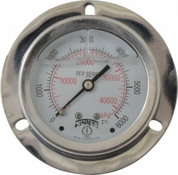 WINTERS Winters PFP851-25FF-SG. Pressure Gauge 0-6000 Psi 2.5in Back Mount