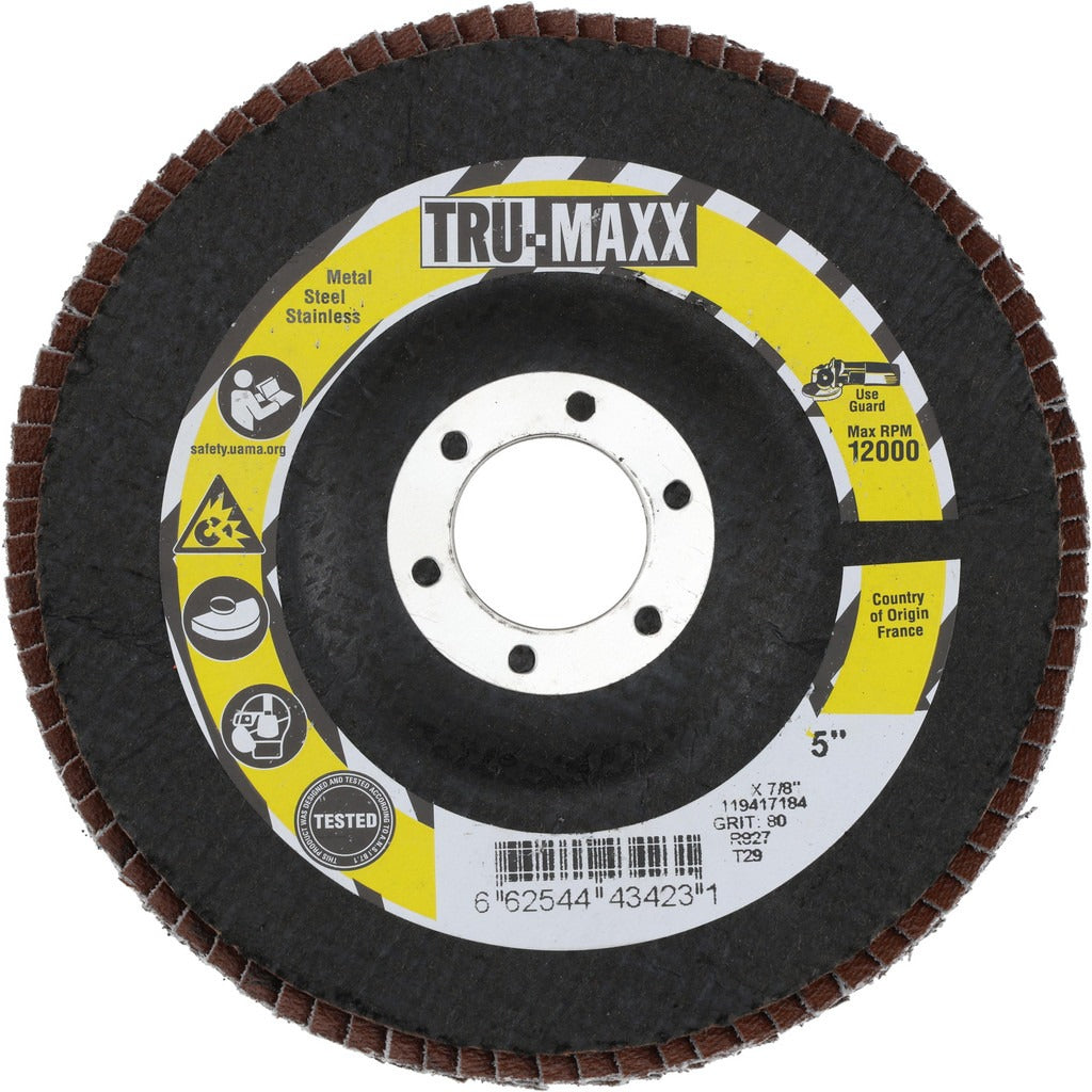 TRU-MAXX Tru-maxx 66254443423 Flap Disc 80 Grit 5 in Type 29