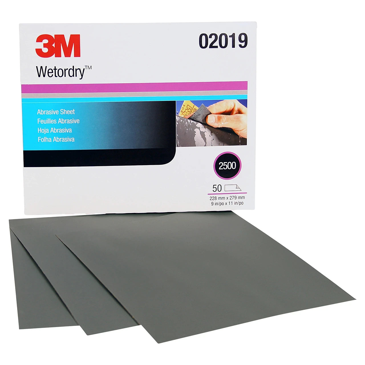 3M 3M 7100003693 Wetordry Abrasive Sheet 9 in x 11 in (50 sheets per carton, 5 cartons per case) 02019