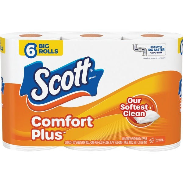 KIMBERLY-CLARK Kimberly-Clark 51434 Scott Comfort Plus Toilet Paper (6 Pack)