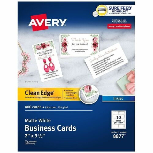 AVERY Avery AVE8877 Business Cards Double Sided Inkjet 400ct