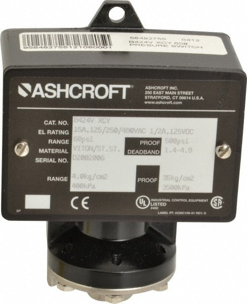 ASHCROFT Ashcroft B424V 60 Pressure Switch 1/4 Nptf 60 Psi