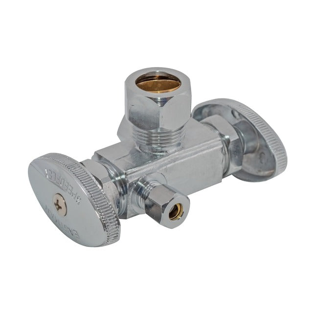 EASTMAN Eastman 04350LF Multi-Turn Dual-Handle Compression Inlet Angle Stop Valve