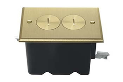 Legrand FB1TRDRB Pass & Seymour FB1-TR-DR-B Tamper-Resistant Floor Box Assembly with 3232 15A 125V Tamper-Resistant Receptacle Brass