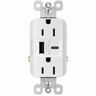 LEGRAND Pass Seymour R26USBAC6WCCV6 15A Usb Outlet White