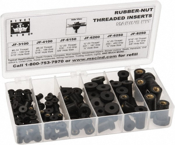 RIVETKING Rivetking JK-SET Neoprene Well Nut Assortment 115 Piece