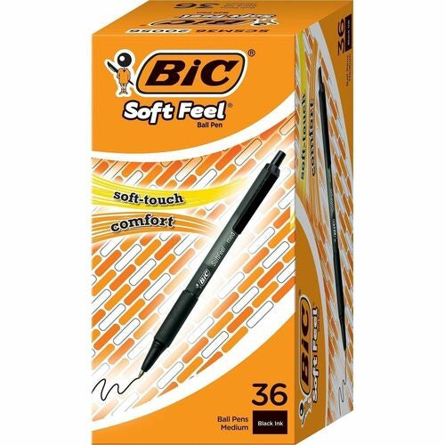 BIC Bic BICSCSM361BK Ballpoint Pen Medium Tip Black Box 36