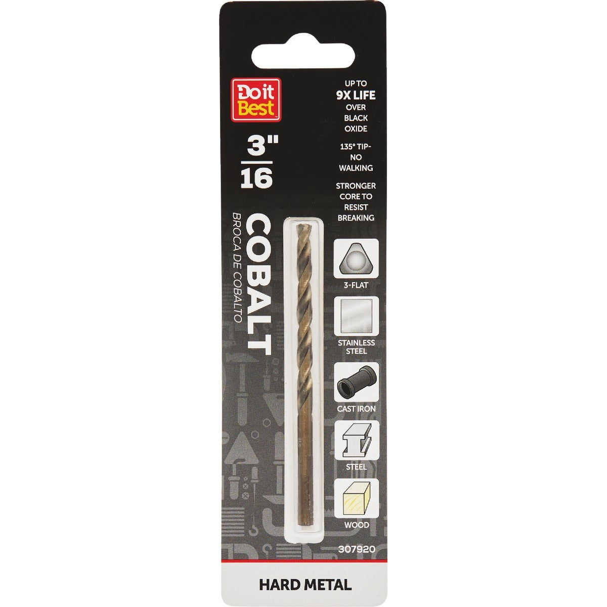 BSC PREFERRED Bsc Preferred QJDIB-DB-037 Cobalt Drill Bit 3/16 Inch