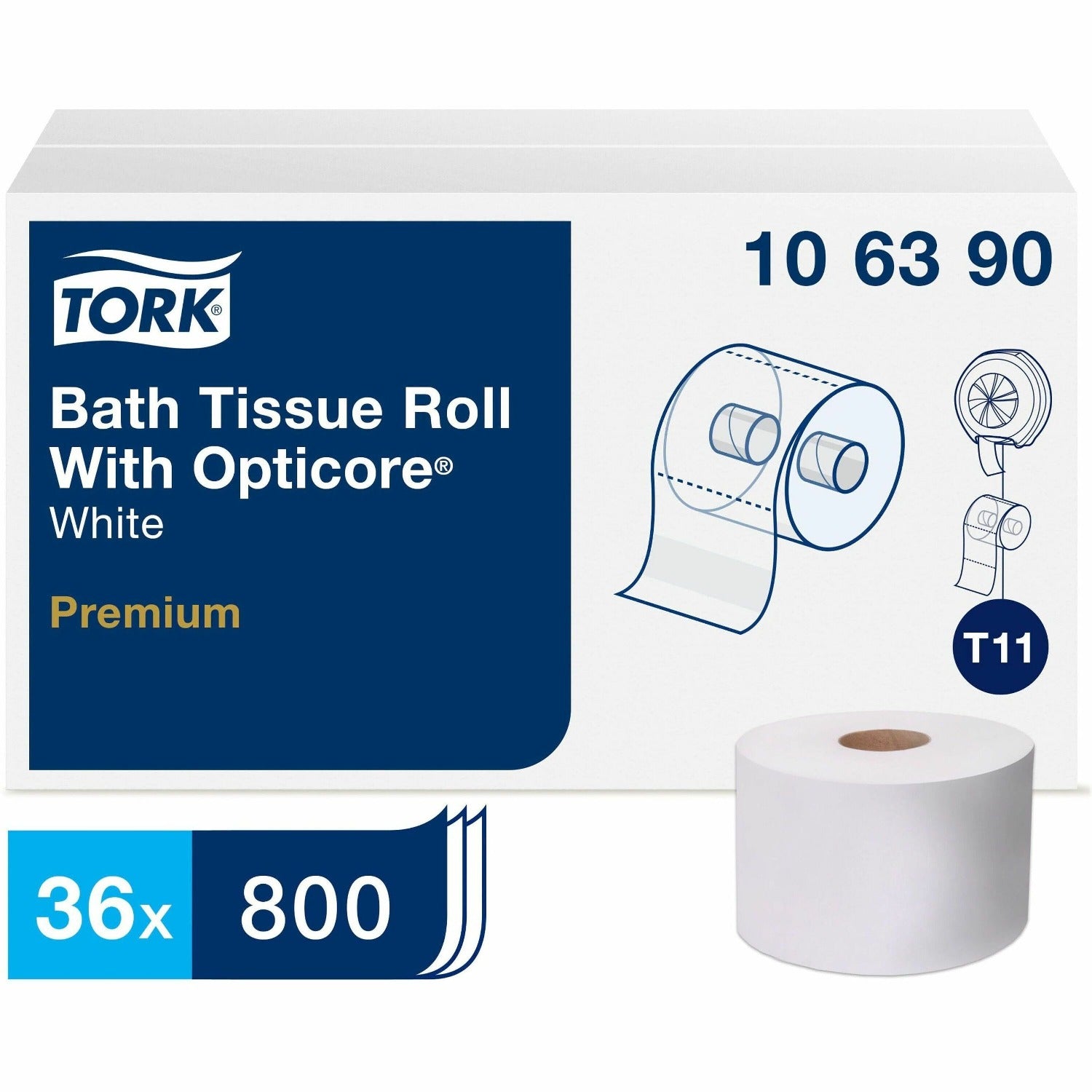 TORK Tork TRK106390 Premium Bath Tissue Roll with OptiCore 36/Carton