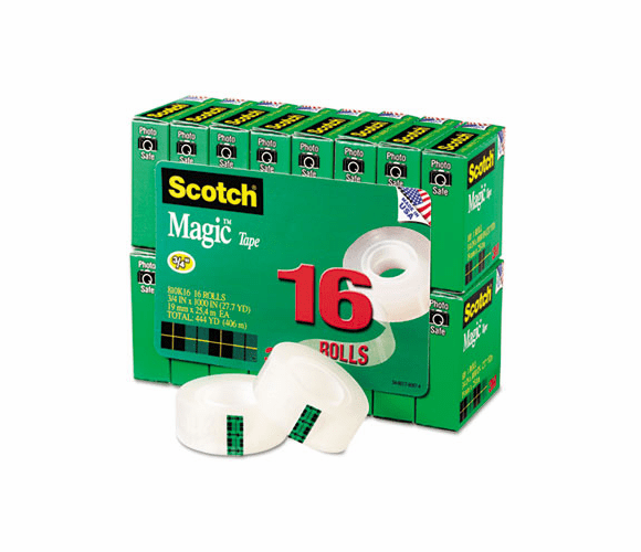 3M 3M MMM810K16 3/4 inchesW Magic Tape (16/Pack) 810K16