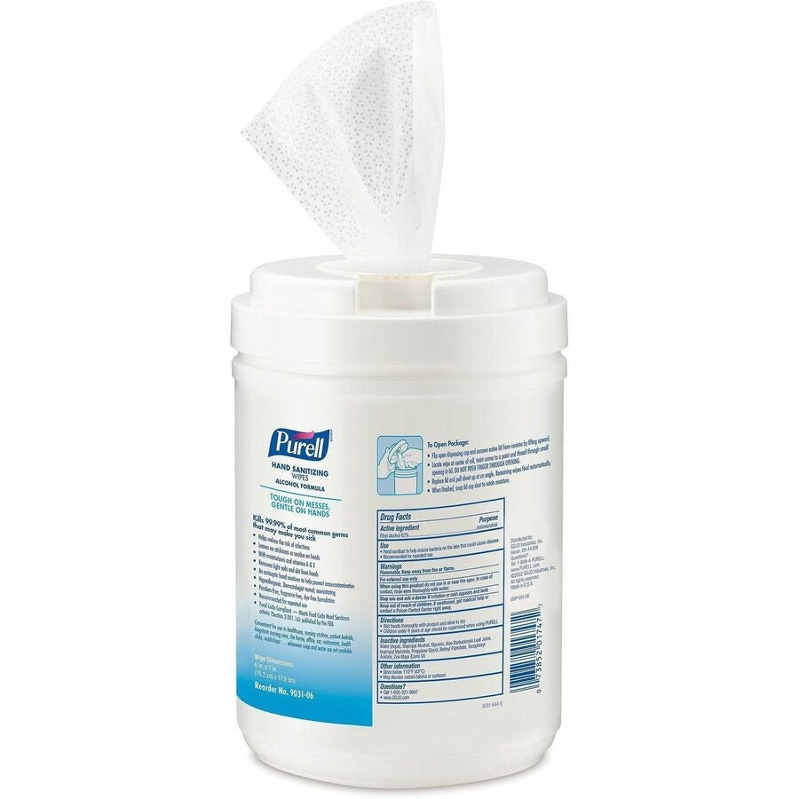GOJO Gojo GOJ903106 Purell Alcohol Hand Sanitizing Wipes 175/Tub