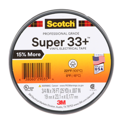 3M 33-34X76FT-1 Scotch® Vinyl Electrical Tape, Black (3/4 in x 76 ft) Replacement MPN