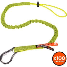 ERGODYNE Ergodyne 19205 Tool Lanyard Carabiner Cinch Loop 10lb Lime 100pk