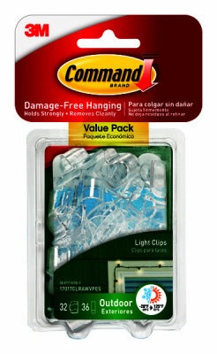 3M 3M Company 17017CLRAWVPES Outdoor Light Clips 32 Pack