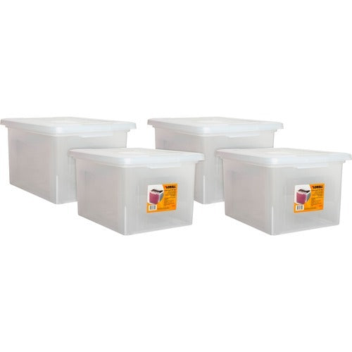 LORELL Lorell LLR68925CT Stacking File Box Clear Plastic CT4