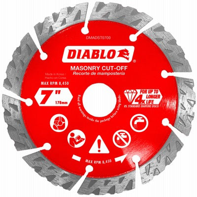DIABLO Freud DMADST0700 Diamond Turbo Masonry Disc 7 in 5 Pack