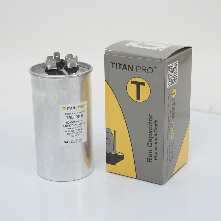 Diversitech TRCFD605 Run Capacitor 60/5 mfd 440/370V Dual Round Titan Pro