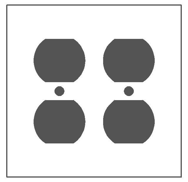 MULBERRY METAL PRODUCTS Mulberry Metal Products 86102 Standard Receptacle Wallplate (4.5 in H x 4.562 in W)