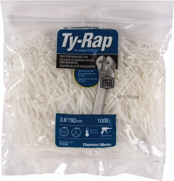THOMAS & BETTS Thomas Betts TY23M Standard Cable Tie 3.62in Natural Nylon