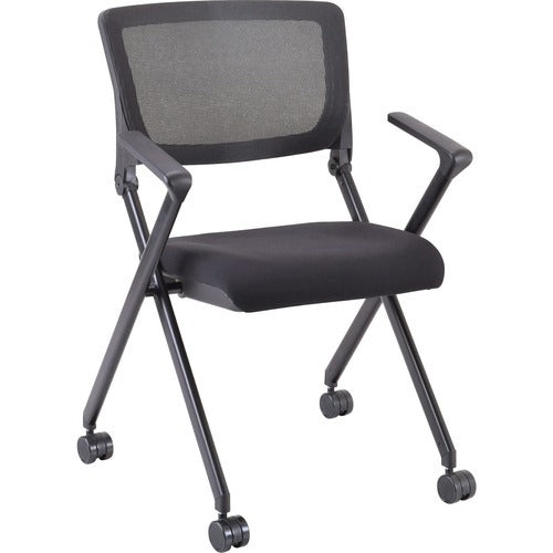 LORELL Lorell LLR41845 Mesh Back Nesting Chair 2 Pack