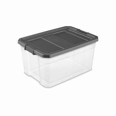 STERILITE Sterilite 14763V06 Stacker Box 76 Quart Clear Gray
