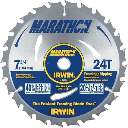 IRWIN Irwin 24030 Marathon circular saw blade (7-1/4 in, 24T, 10 per box)