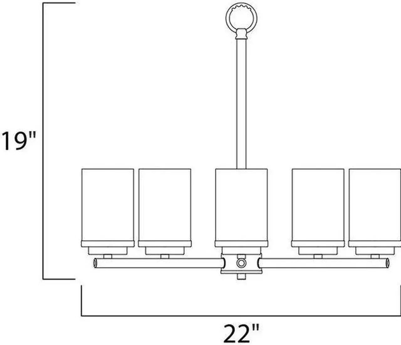 MAXIM LIGHTING Maxim Lighting 10205FTBK Corona 5 Light 300W (22 Inch / 5-Light)