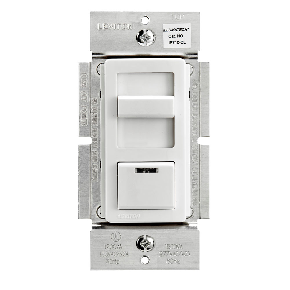 Leviton IP710-DLZ IllumaTech Fluorescent Slide Dimmer 1200VA (120/277V)