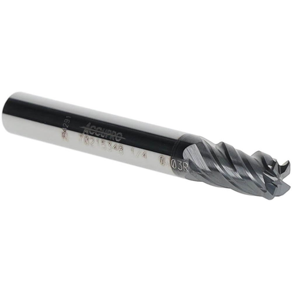 ACCUPRO Accupro 12180586 Corner Radius End Mill 1/4 in 4 Flute Carbide