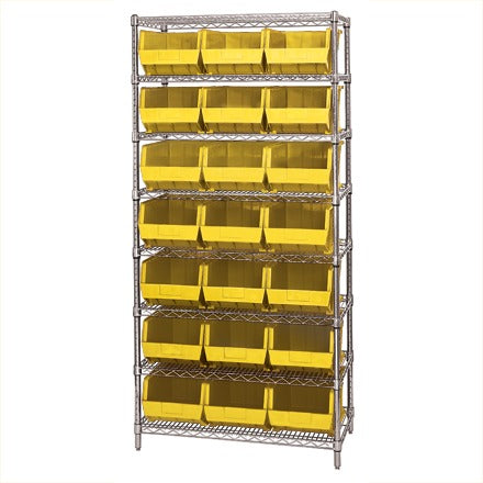 BSC PREFERRED Bsc Preferred WSBQ225Y Wire Shelving Kit with Bins