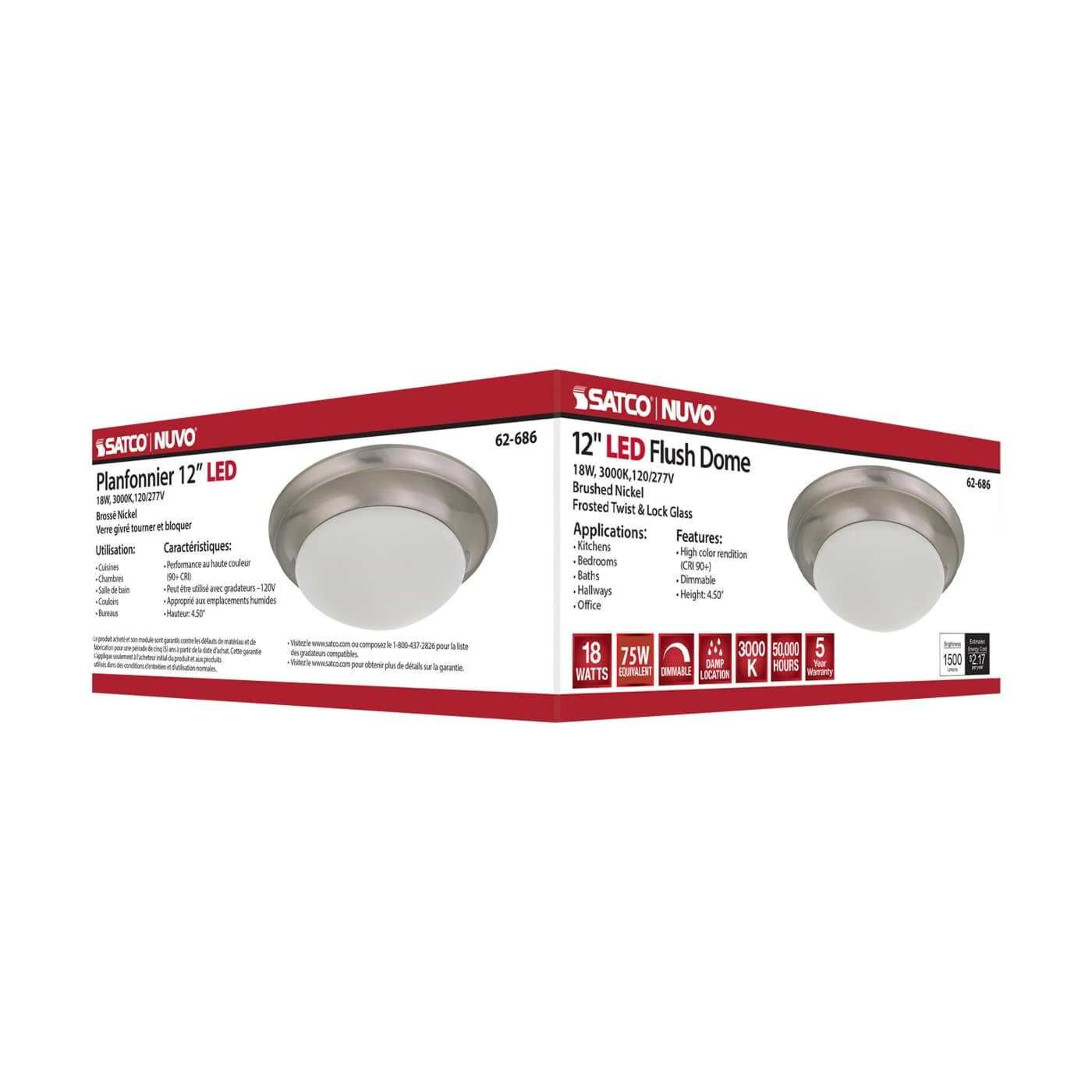 SATCO-NUVO Satco-Nuvo 62/686 LED Twist & Lock Flush Mount 18W (12 in) 20415369