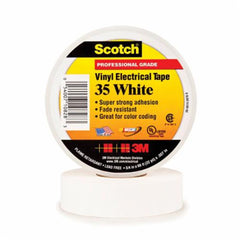 3M 054007-10828 Premium Grade Electrical Tape, 3/4 in W x 66 ft L, 7 mil THK, PVC, White