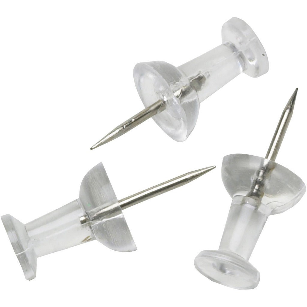 ABILITYONE Abilityone 7510009400935 Push Pins Clear 100 Pack