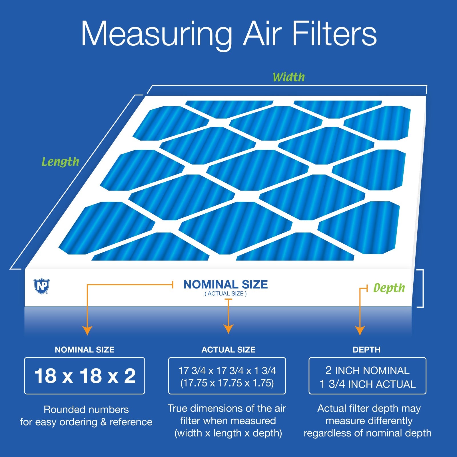 NORDIC PURE Nordic Pure 18x18x2M7-12 Merv 7 Pleated Air Filter 12pk