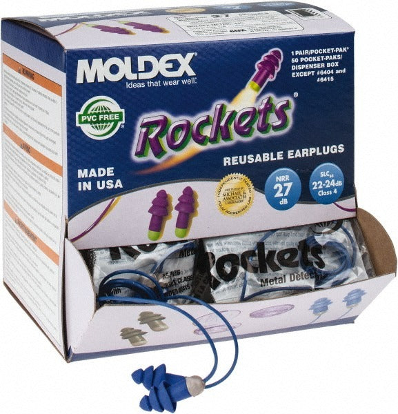 MOLDEX Moldex 6415 Flanged Push-in Corded Earplugs 27db 50 Pairs