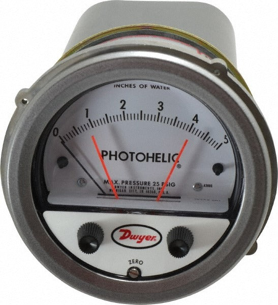 DWYER Dwyer A3005 Photohelic Pressure Switch 25 Psi 4 in Dial