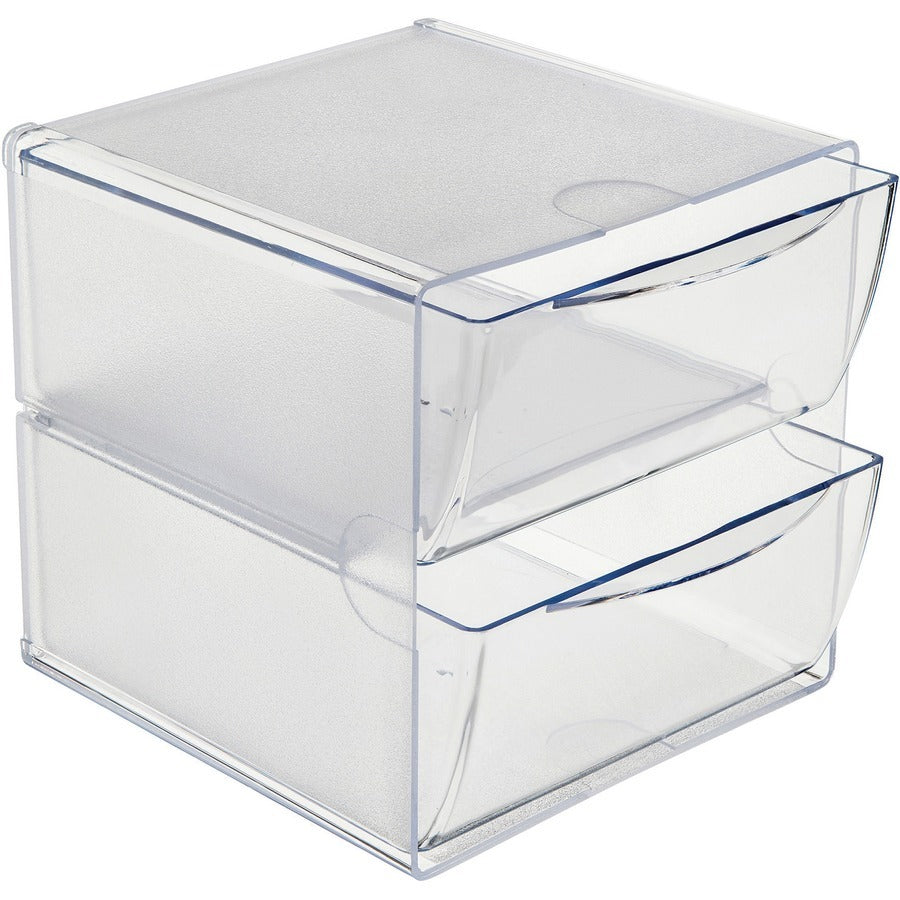 DEFLECTO Deflecto DEF350101 Stackable Cube Organizer (2 Drawers, 6 in x 6 in x 7.5 in)